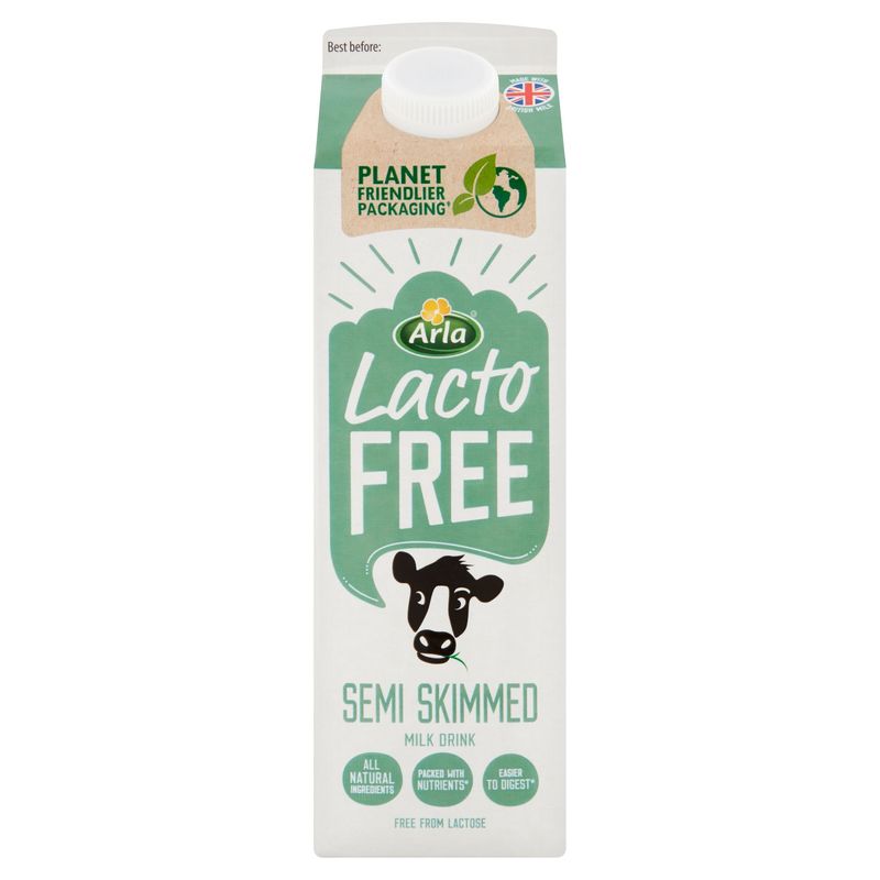 Arla LactoFree Semi Skimmed Long Life Milk Drink 1L